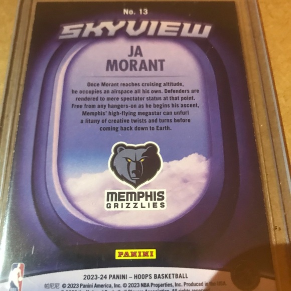 NEW!💯 JA MORANT MEMPHIS GRIZZLIES 2024 PANINI SKYVIEW NO.13 BASKETBALL CARD!🤩 - Picture 4 of 10